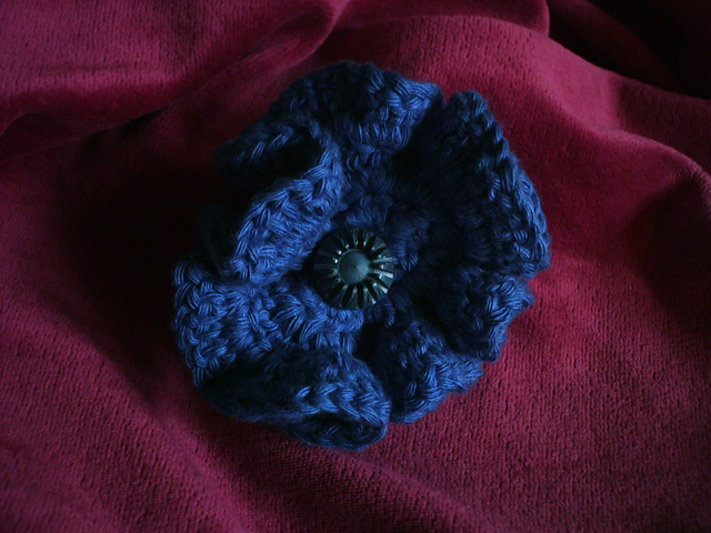Crocheted Peony Brooch