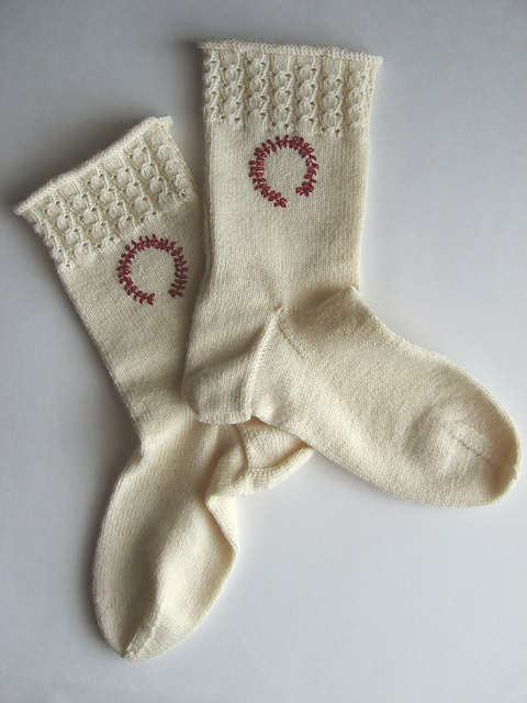 Scilly Isle Socks to Knit and Embroider