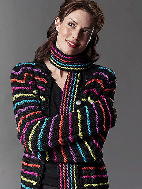 Striped Jacket and Scarf