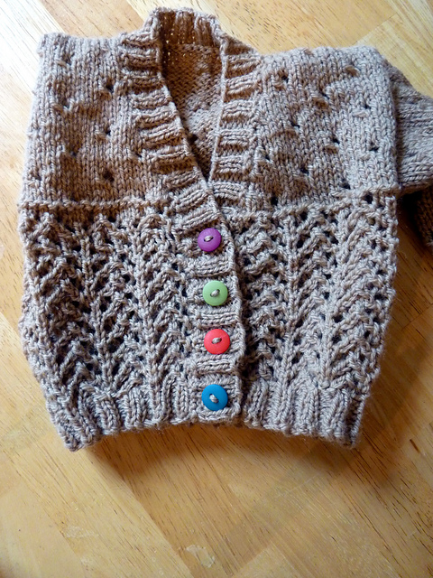Round and V-neck Cardigans, Hat and Mittens