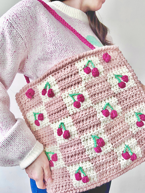 Sweet Cherry Checkered Tote