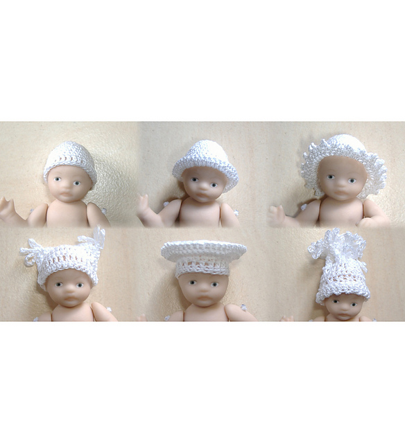 1/12th scale Crochet Hats for 2" Dolls (67)