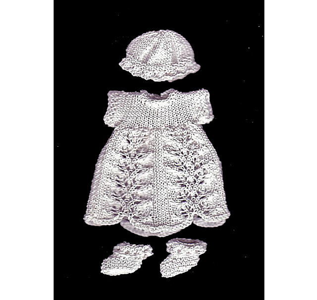 Lacy Leaf Short Gown for 3.25" Doll (57)
