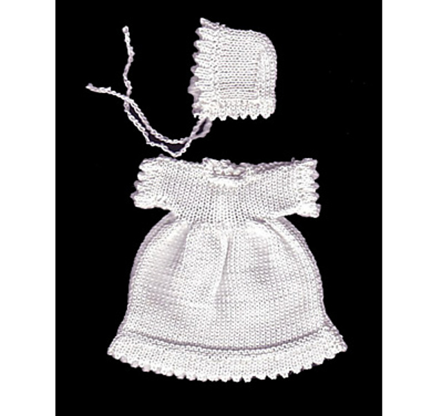 Picot Edged Plain Dress for 3.25" Doll (64)