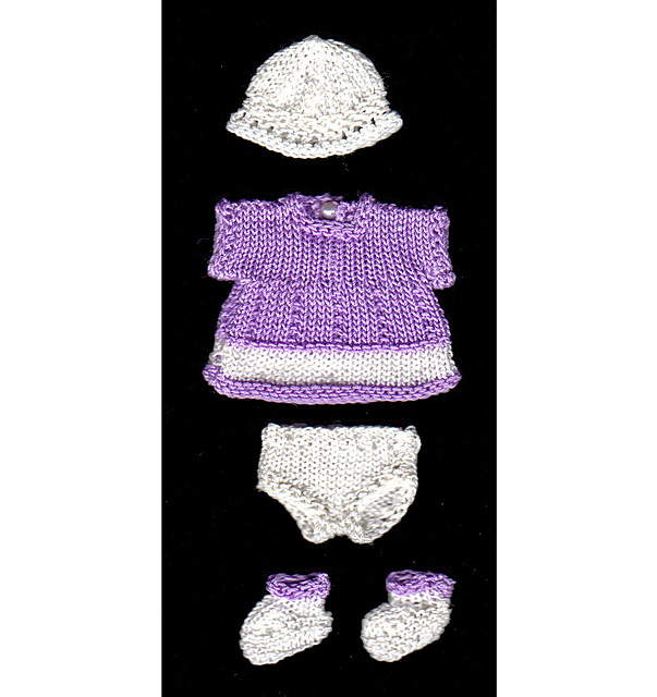 Border Hem Dress for 2" Doll (71)
