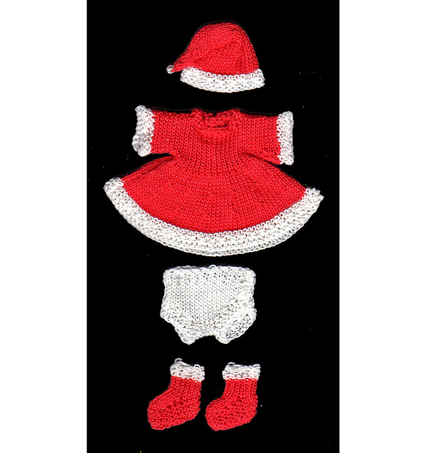 Winter Red Dress for 3.25" Doll (72)