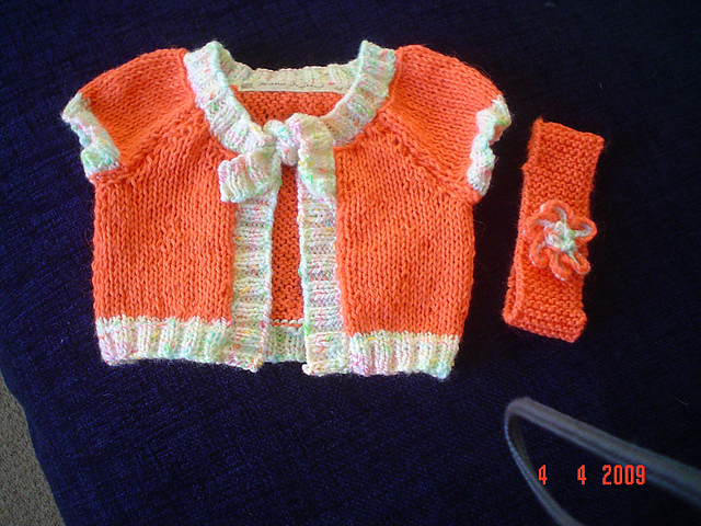 Little Sorbet Cardie and Peach Sorbet Cardie