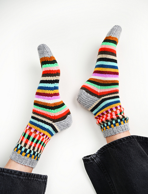 Two-Way Striped Socks