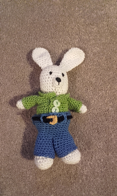 child bunny with jeans