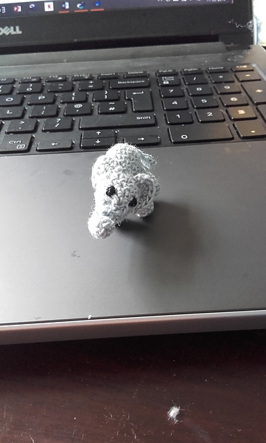 mini crocheted elephant