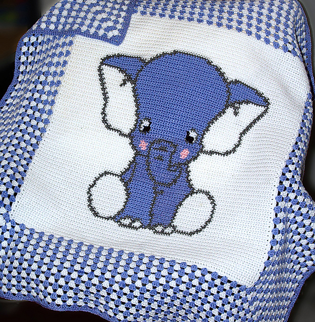 Baby Blanket - Blue Elephant