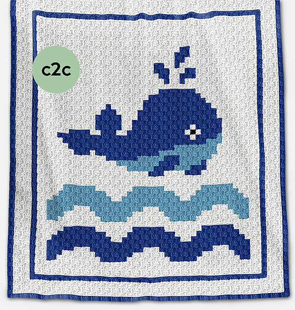 Ravelry C2C Baby Blanket Whale pattern by Elena Balyuk