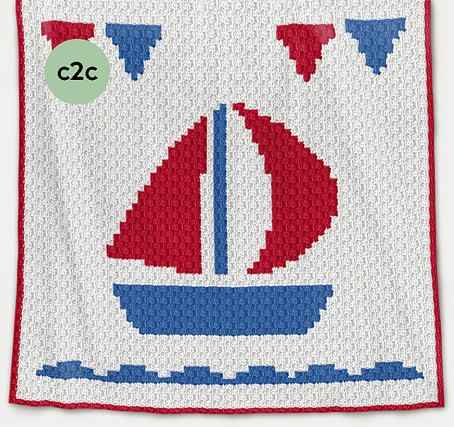 C2C Baby Blanket - Boat