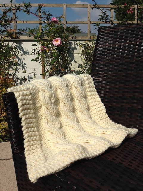 Chunky Cabled Baby Blanket