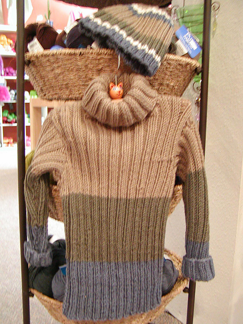 Ribbed Turtle Neck and Hat for little boys