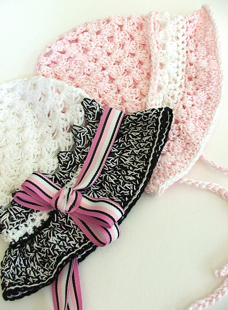 Brimmed Granny Square Baby Hat
