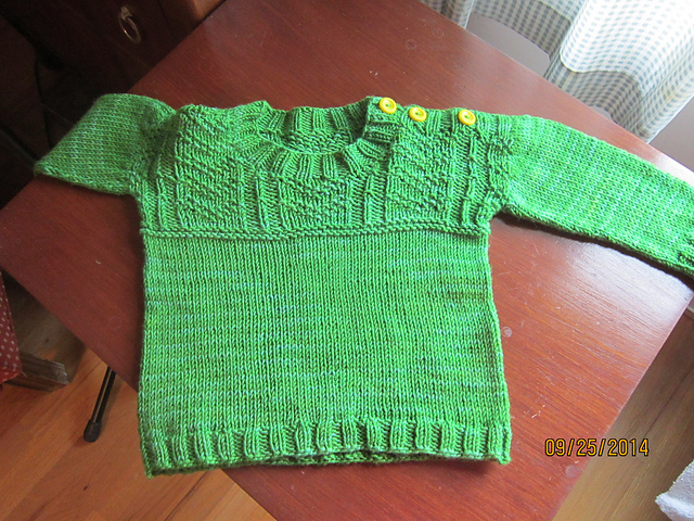 Button-shoulder Gansey Pullover