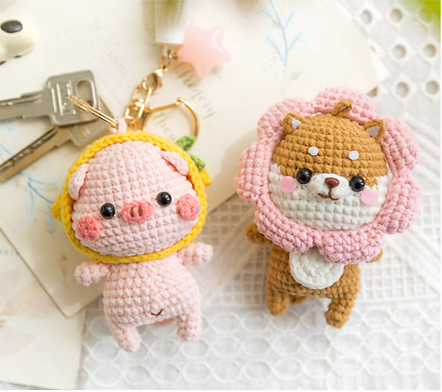 Ravelry: Cutie Lemon Pigg & Floral Fortune Shiba Inu pattern by