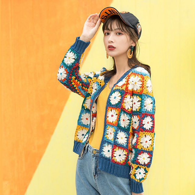 Daisy Contrasting color Cardigan