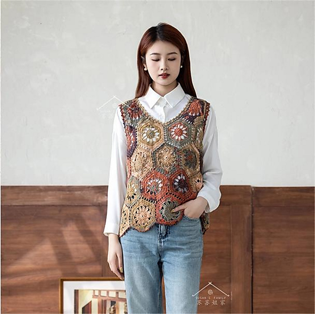 Liuyun Patchwork Pullover Vest