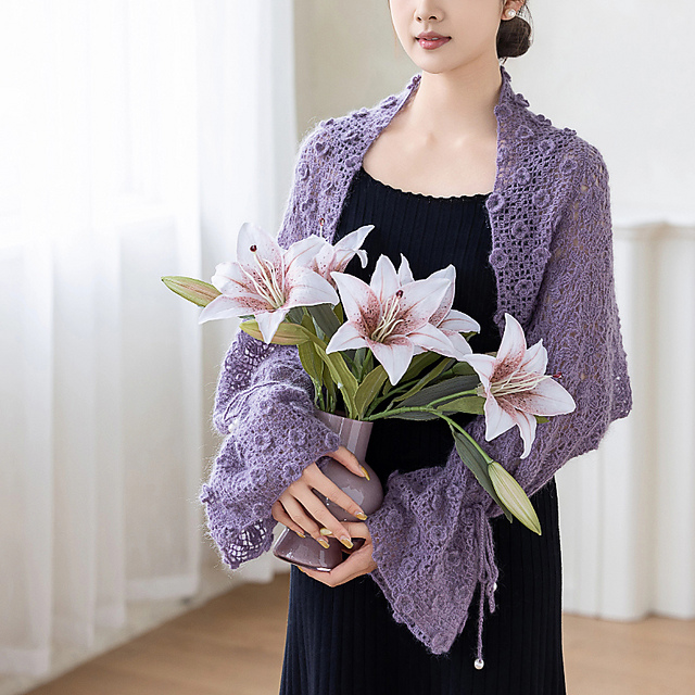 Blossom Leaf Mohair Shawl