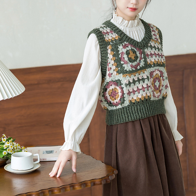 Qingyang Retro Mosaic Vest