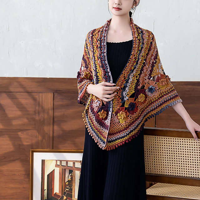 Nightfall Hibiscus Shawl