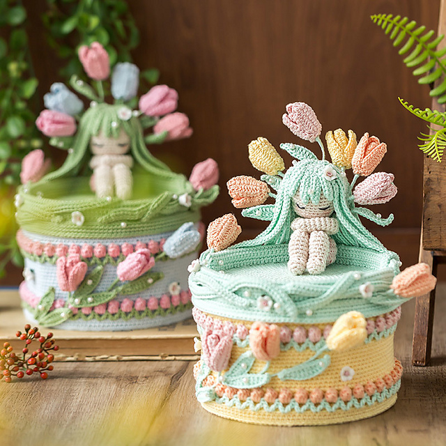 Ravelry: Tulip Girl Storage Box pattern by Susan's family