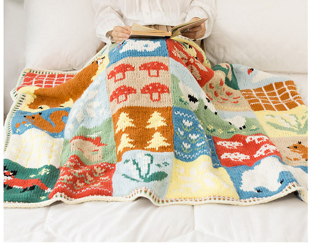Season Forest Intarsia Blanket