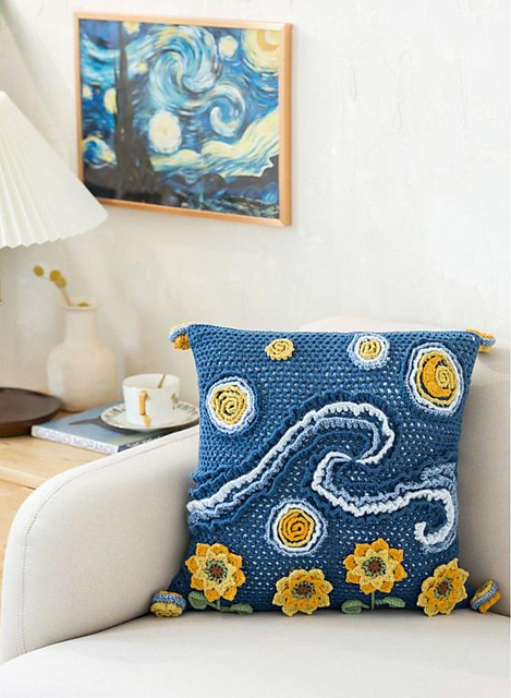 Sunflowers in Starry Night