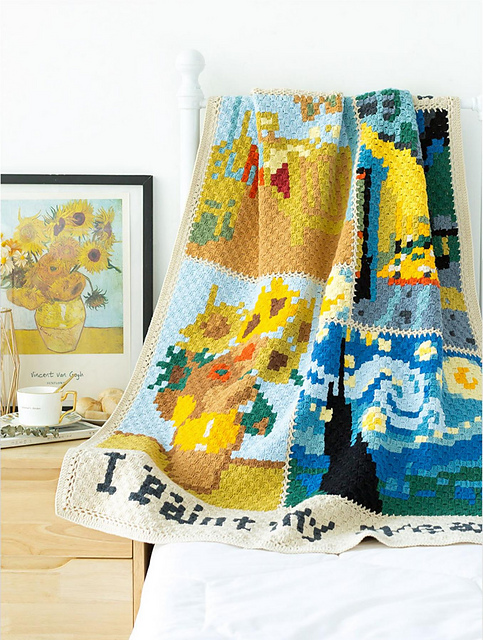 Van Gogh Pixel Blanket