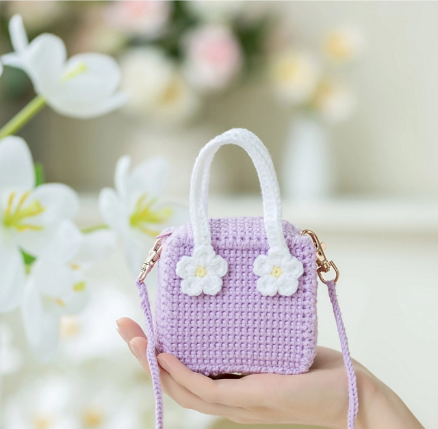 Cosbai - Floral Crochet Mini Dumpling Bag