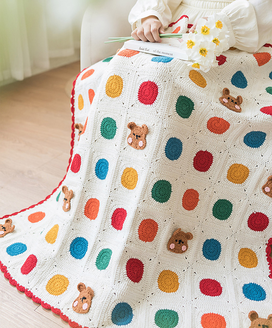 Polka Dot Bear Blanket