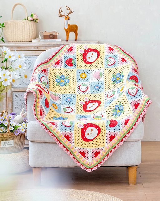 Fruit Patchwork Blanket