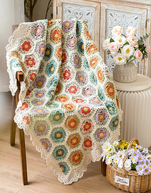 Rose Motif Blanket