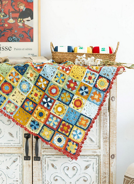 Mexican Tile Lace Blanket