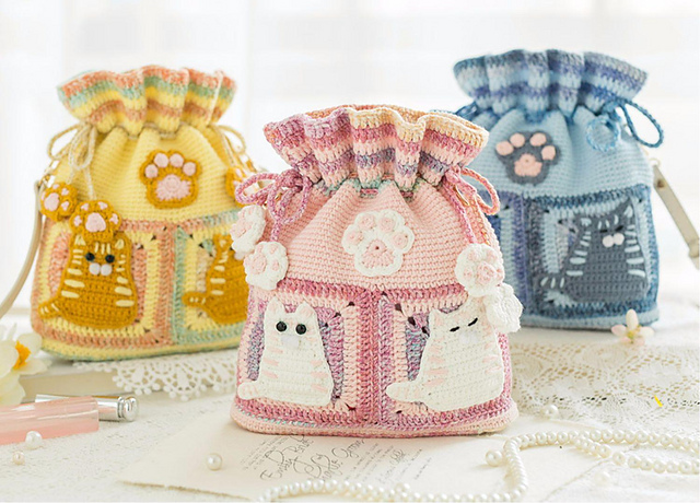Kitty Drawstring Bag