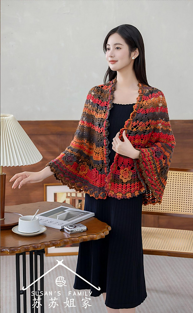 Floral Leaf Shawl