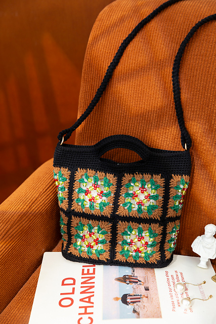 Granny Square Beads Bag