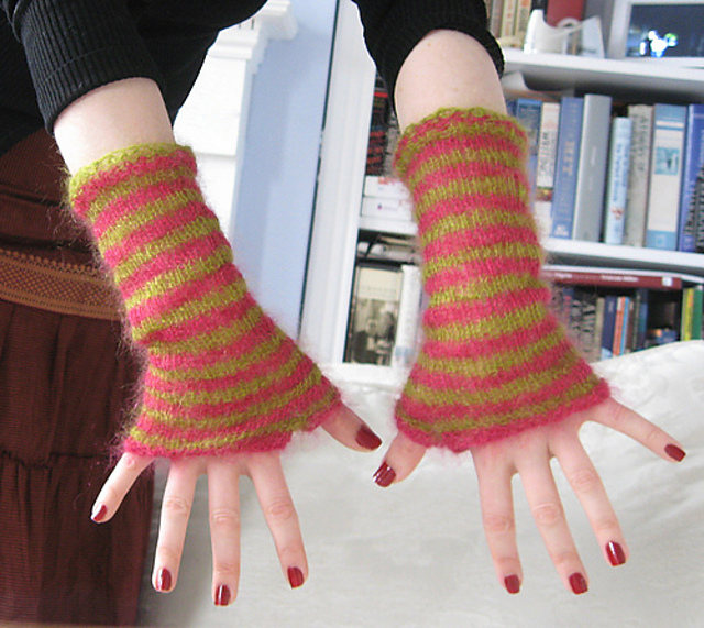 Dr Seussesque Stripey Wrist Warmers