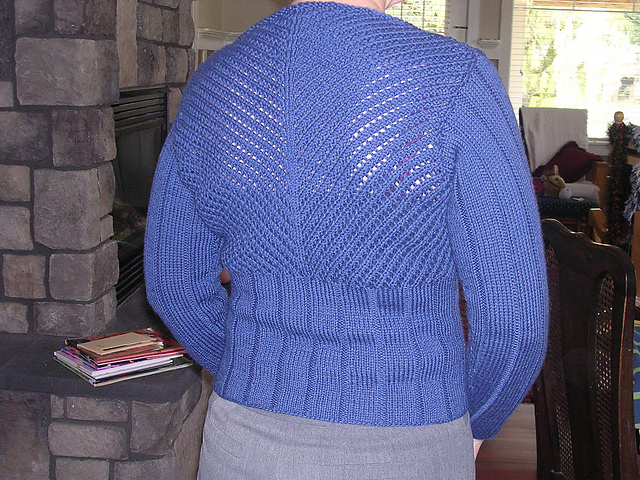Design 4 - Ribbed Jumper with Upper Lacy Pattern
