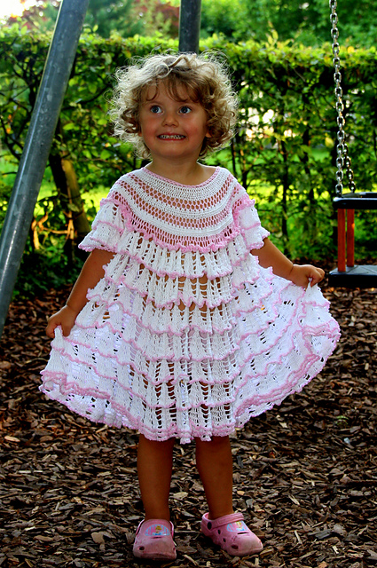 White Cascades Dress for a Little Girl