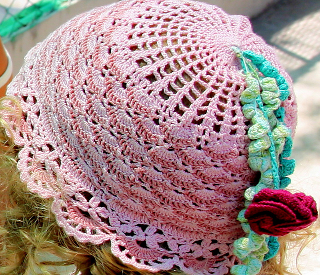 Little Girl's Sunhat with a Poppy Flower