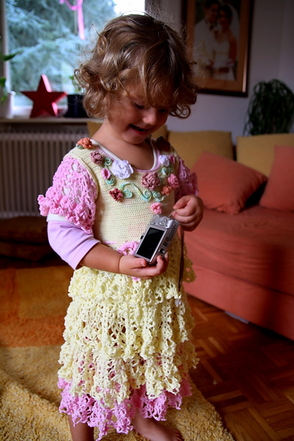 Lemon & Pink Dress with Pineapple Motifs
