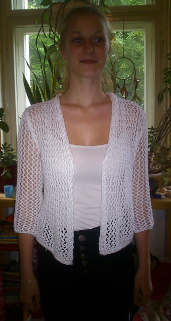 31 Weite Mohairjacke mit Lochmuster