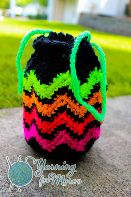 Chasing Chevrons Drawstring Purse