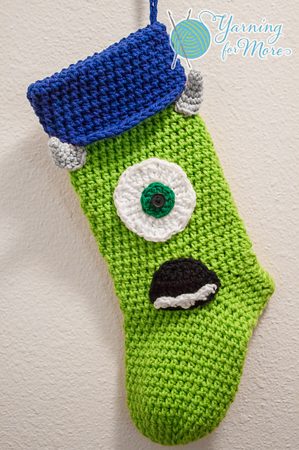 Green Cyclops Monsters Inspired Stocking FEATURES ONLY