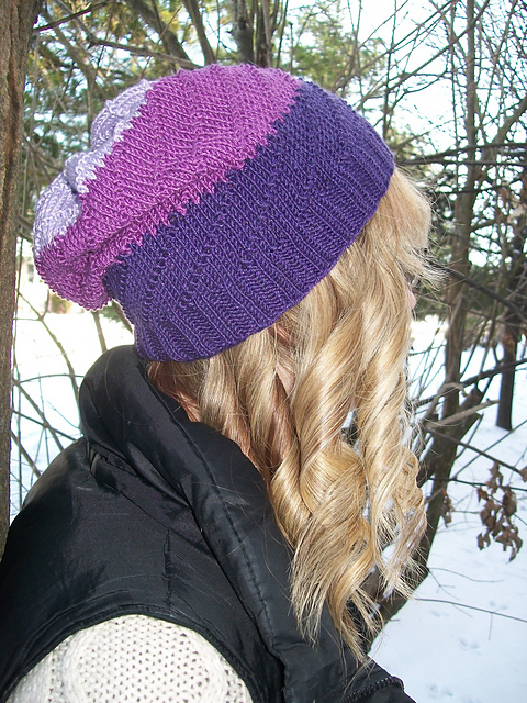 Ravelry: Tri-Colour Slouch Hat pattern by Michele C Meadows