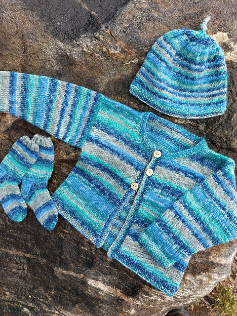 Self Striping Baby Cardigan