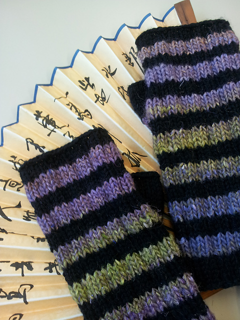 Striped Fingerless Gloves